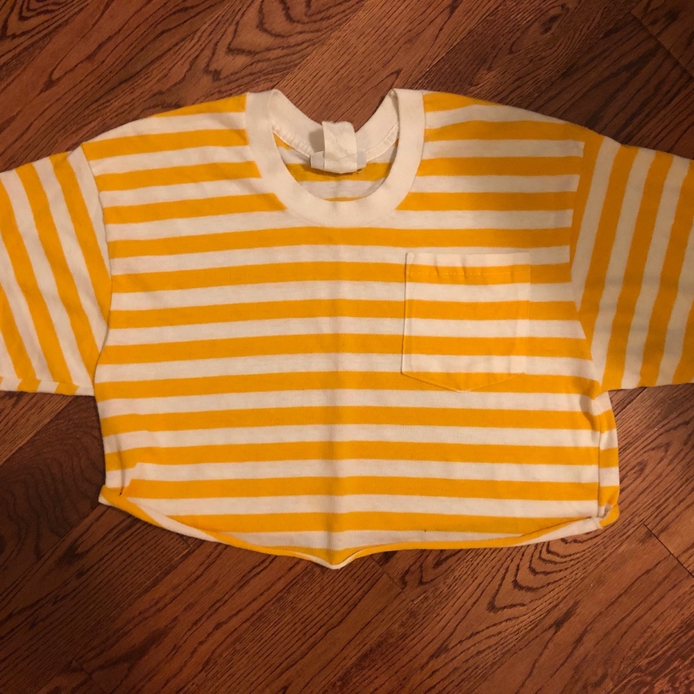 cropped stripped tee